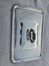 Tray Lid Silver Color Decorative Handle LID ONLY Unstamped unpolished