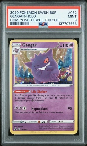 2020 POKEMON SWSH BLACK STAR PROMO #052 GENGAR-HOLO PSA 9
