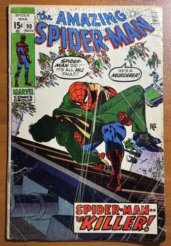 AMAZING SPIDER-MAN Marvel Comic No. 90 Nov 1970 Key Death of Captain Stacey GD-