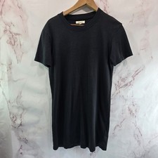 Madewell Dress Womens XS Black Short Sleeve Crew Neck Shift T Shirt Tee Cotton