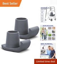 2 Pack Durable Walker Ski Glides for Smooth Mobility - Universal Fit for Seniors
