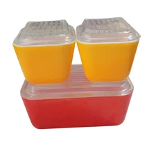 Vintage Pyrex Friendship Refrigerator Dishes Fridgies 501 & 502 6 Piece Set