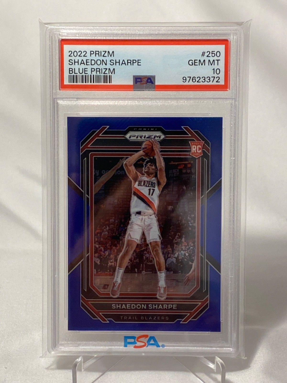 2022 Panini Prizm Blue Prizm#250 SHAEDON SHARPE /199 PSA 10