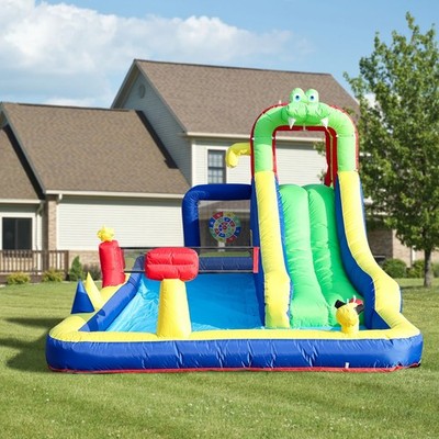 15ft Inflatable Water Slide Bounce House Volleyball Area for Kids Outdoor Party