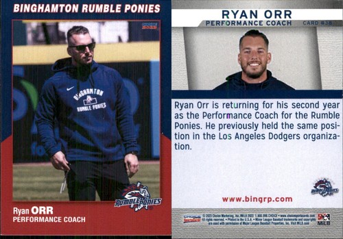 Ryan Orr 2023 Choice Binghamton Rumble Ponies #38 RC *AutographDen* FREE SHIP