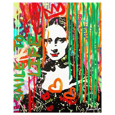 Nastya Rovenskaya- Original Mixed Media on Canvas ''The Colours of Mona Lisa''