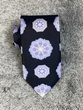 Men's Italo Ferretti Silvi Marina Luxury Silk Tie Italy  Geometric