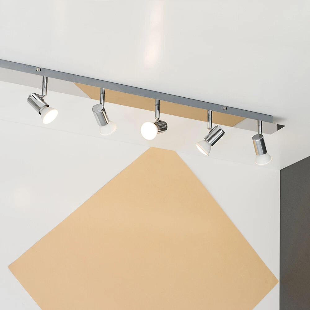 Modern Polished Chrome 6 Way Adjustable GU10 Ceiling Spotlight | Ceiling Spots, Home Décor & Improvement Essential