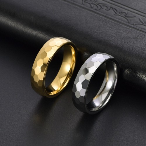 Alianza de boda de tungsteno con anillo facetado pulido de 6 mm para pareja ajuste cómodo 7-12 - Imagen 3 de 10