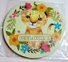 Welcome Round Wood Sign 5.9"