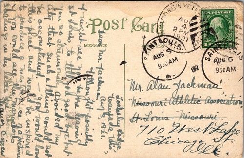 Vintage 1920er Waupaca Fluss Waupaca Wisconsin WI Postkarte - Bild 2 von 2