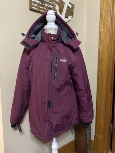 Wantdo Women's Sz M Hooded Winter Coat Sherpa Line
