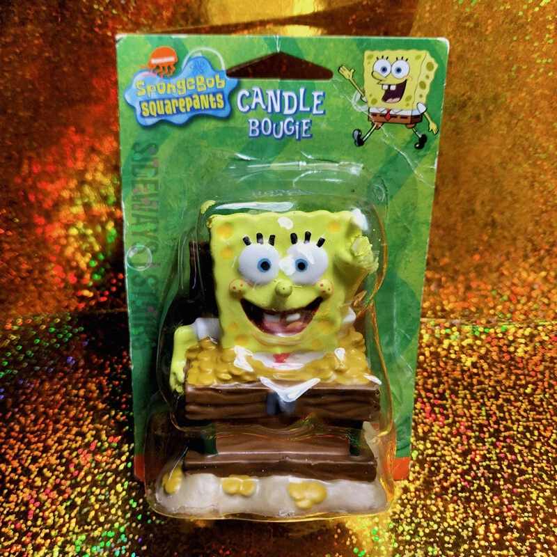 SPONGEBOB　2002　Nickelodeon　SQUAREPANTS　eBay　topper　CANDLE　treasure　cake　chest　vintage