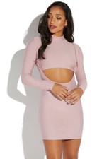 Faux Two Piece Cutout Dress, Size Large, Color Pink, Only tried on