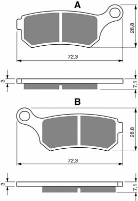 Goldfren Brake Pads AD319 as fitted to Cobra CX65 Front 2013-