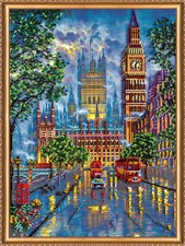 DIY Bead embroidery kit "s Big City lights" 12.6"x16.9" / 32.0"x43.0 cm, Abris