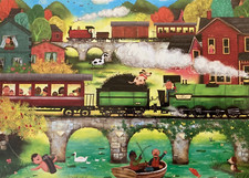 Jigsaw Puzzle 1000 Piece "Busy Trains" Puzzle Factory Sealed BRAND NEW