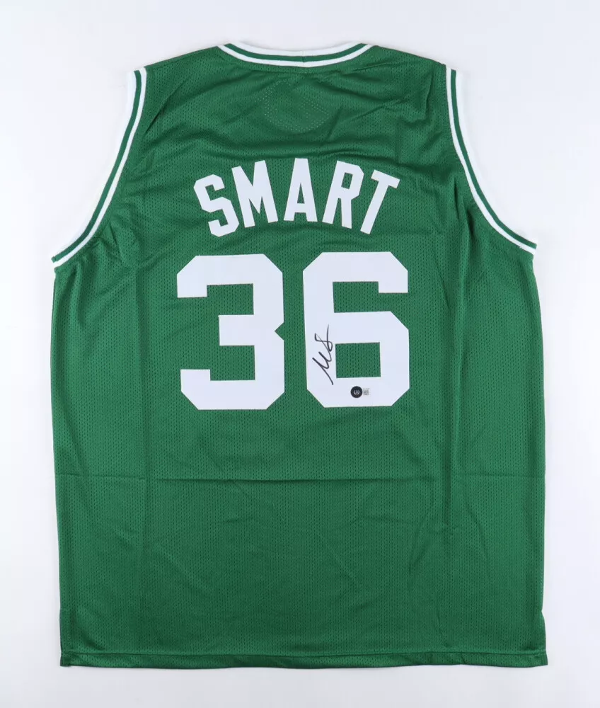 Marcus Smart Signed Boston Celtics Green Jersey Beckett 2021 22 Defensive POY
