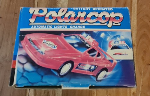 Vintage 90er KETTE FONG POLARCOP Polizeiauto Friktion batteriebetrieben NOS UNGETESTET - Bild 5 von 8