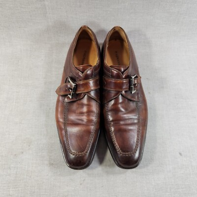 Magnanni Men’s Mauricio Brown Leather Monk Strap Dress Shoes size 14 M Magnanni Mauricio Monk Strap Buckle Brown Leather Oxford  main image 4