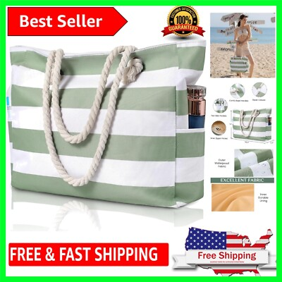 #ad Beach Bag for Women Large Beach Tote Bag Waterproof Sandproof Beach Bag wi...
