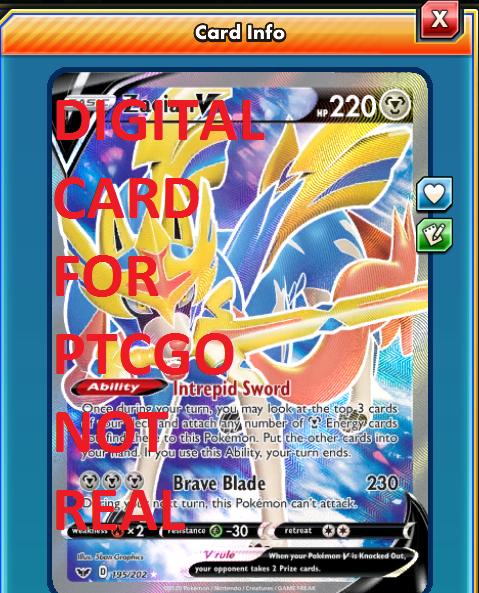DIGITAL Zacian V Full Art pokemon tcg online | eBay