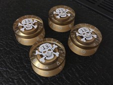 Guitar Speed Knobs Epiphone Gibson Les Paul SG Gold Skulls 6mm FREE POSTAGE!!