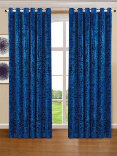 Plush Velvet Curtains Eyelet Ring Top Ready Made Fully Lined Curtains Tie Backs - Picture 40 of 52