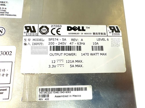 SP574-5A I Dell PowerEdge 6850 1470W Power Supply PSU RC220 MX-ORC220 - Afbeelding 3 van 5
