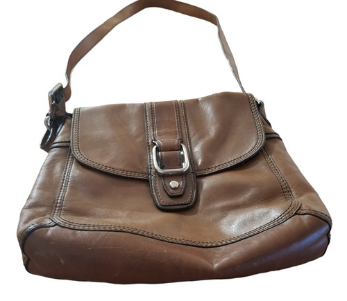 Fossil Crossbody Magnet Closure Shoulder Handbag Purse Brown Leather Distressed - Picture 3 of 24