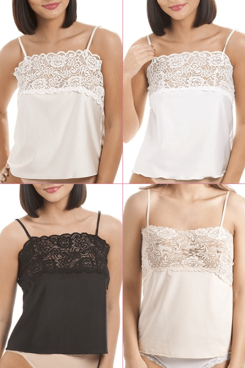 Camille 【 Lace Trim Camisole Women 】 ファッション レディースファッション トップス ベスト ジレ レディース Camille Women's Luxury Camisole Lace Trim Adjustable Straps