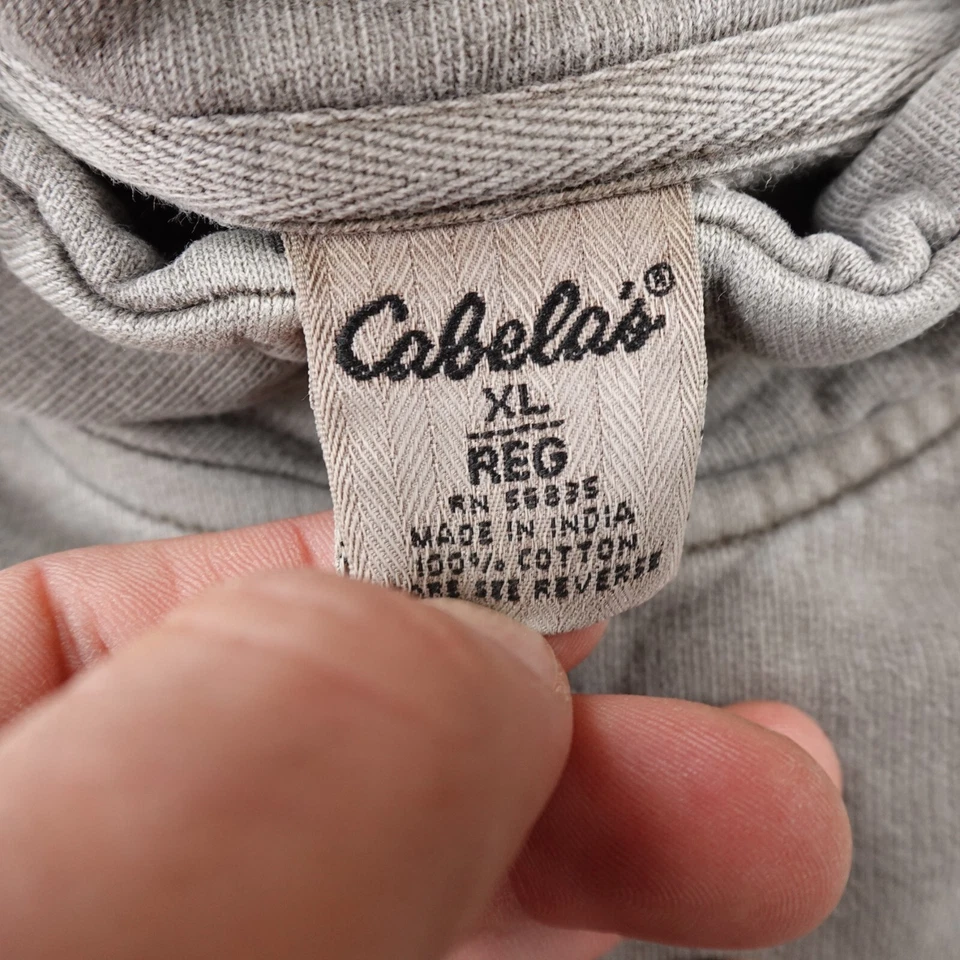 VTG Cabelas Sweater Mens XL Gray Pullover 1/4 Zip Mock Neck Sweatshirt Outdoor - Image 4 of 4