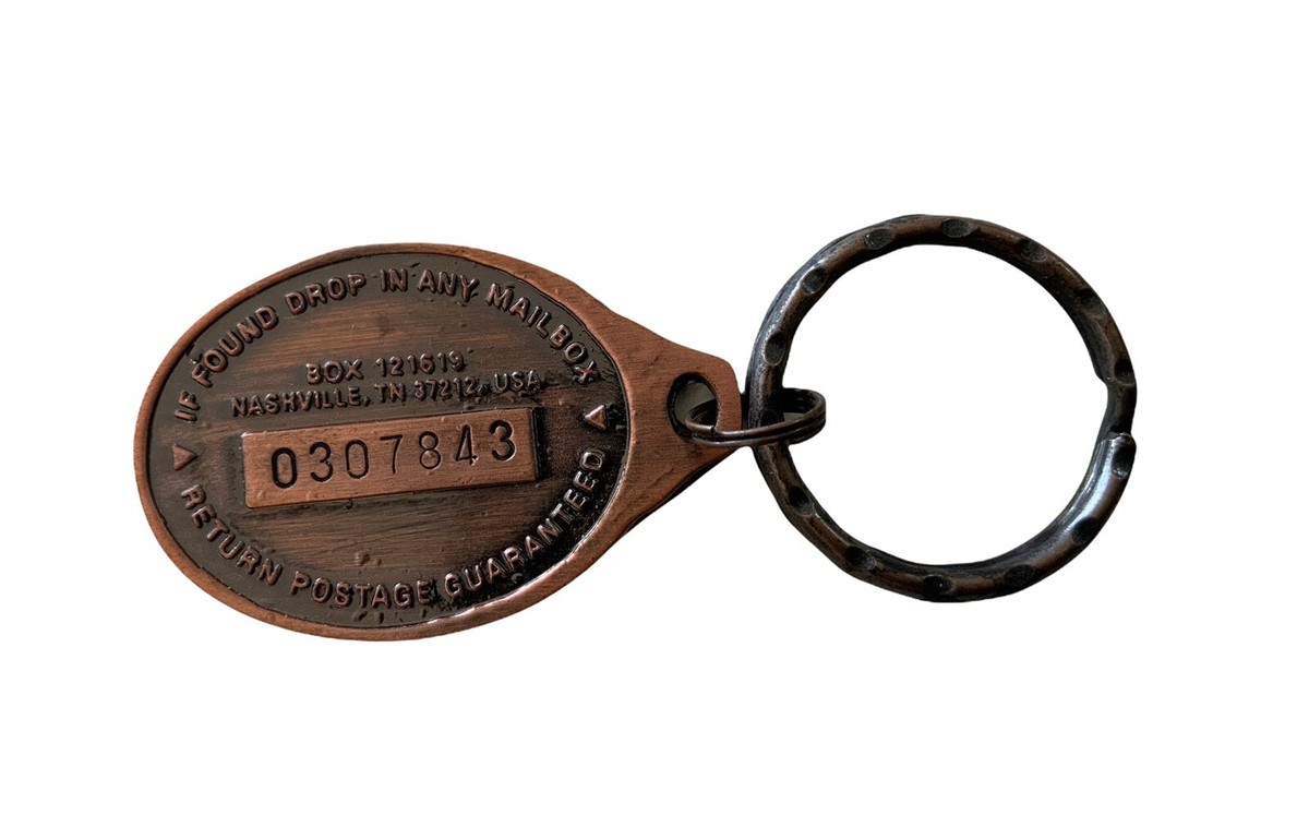 Vintage KEY REGISTRATION Keychain Key Ring Metal Fob Mail Vintage KEY REGISTRATION Keychain Key Ring Metal Fob Mail