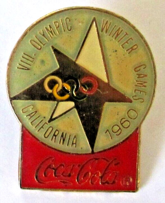Anstecknadeln COCA-COLA VIII OLYMPISCHE WINTERSPIELE 1960 CALIFORNIA Signé COA Vintage #3/5