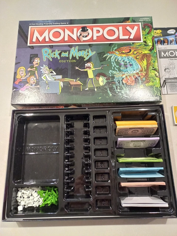 Monopoly Rick And Morty Adult Swim Edición Limitada Juego de Mesa Hasbro Completo Foto 2 de 4