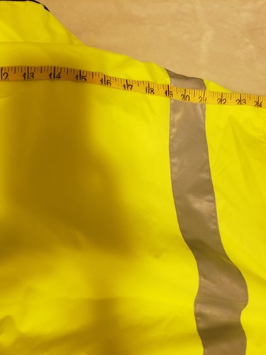 Tri Mountain Neon Yellow Reflective Work Coat Jacket size XLT Road Work - Picture 10 of 12
