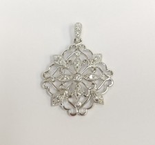 STERLING SILVER CUBIC ZIRCONIA SNOWFLAKE PENDANT