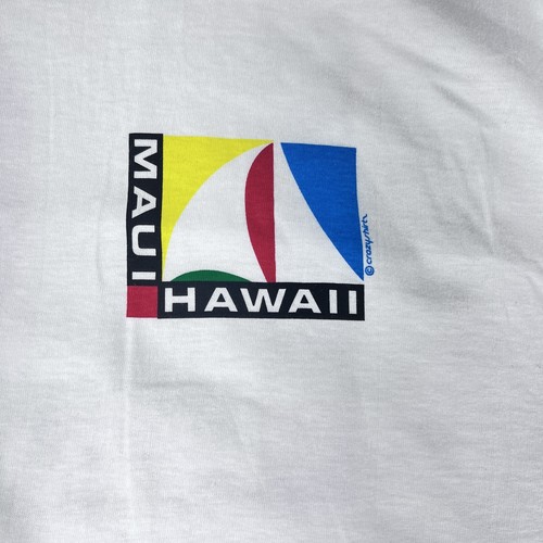 Vintage Crazy Shirt Maui Hawaii Shirt Mens XL White Sailboat Graphic Tee Hawaii - Picture 4 of 11