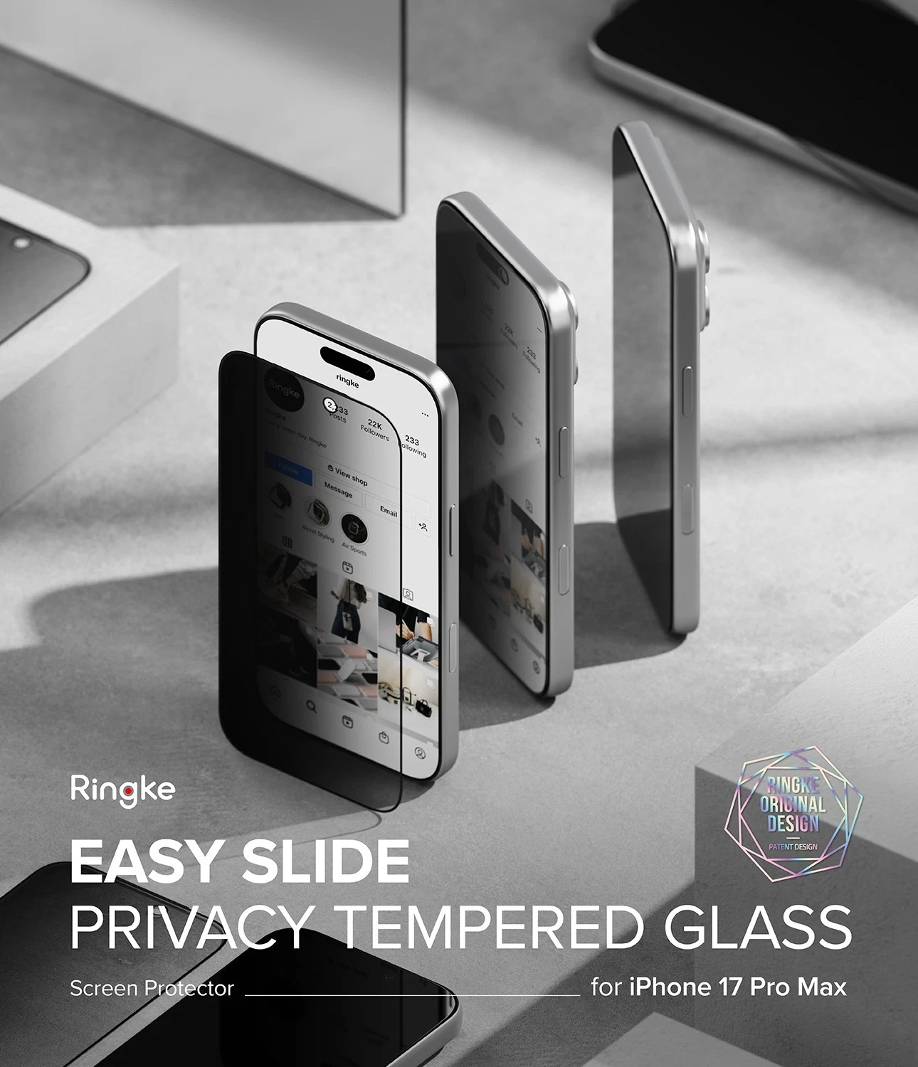 Easy Slide Privacy Tempered Glass