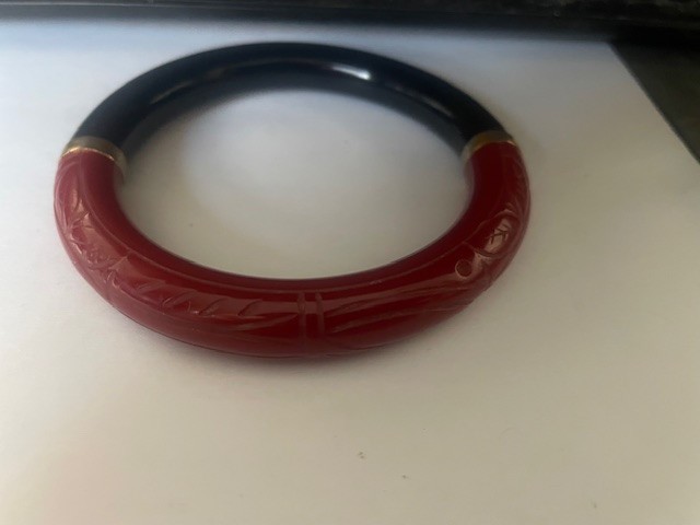 Authentic Givenchy Red and Black Bangle Bracelet - image 3