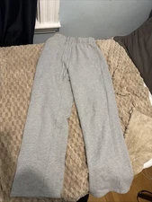 Grey ALO pants uncuffed