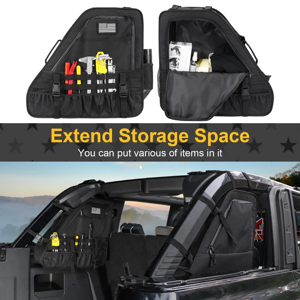 Fit for Ford Bronco 2021-2025 Cargo Trunk Hanging Roll Bar Organizer Storage Bag - Image 3 of 4