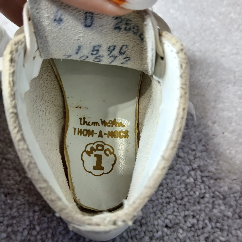 Zapato para caminar bebé Thom A Mocs 1983 de colección talla 1 caja original y calzado guardián de encaje Foto 3 de 4