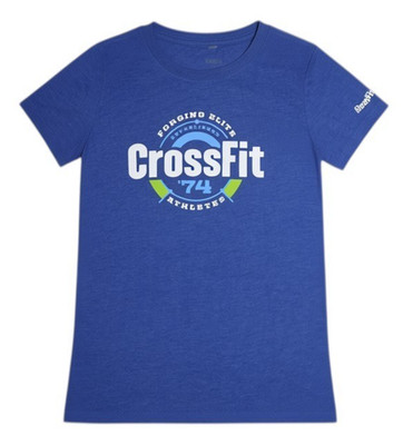 Reebok CrossFit  74 Athletes T-Shirt Women s Blue Graphic Tee Fitness Training M