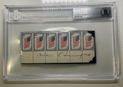 Arthur Summerfield Signed Stamps Autograph Postmaster General Beckett BAS Auto