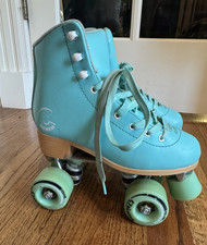 C7 C7skates Turquoise Quad Roller Skates Mint Green Wheels Size 4