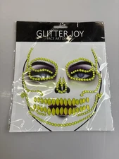 Glitter Joy Day of the Dead Skull UV Neon Glow Face Jewel Face Art Decor