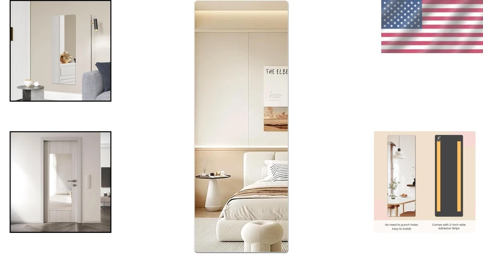 Full-Length Self-Adhesive Acrylic Mirror Sheet - Safe, Lightweight & Stylish - Image 2 of 4