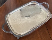 F B Rogers Footed Silverplate Tray 6736 Victorian Style 17x13”