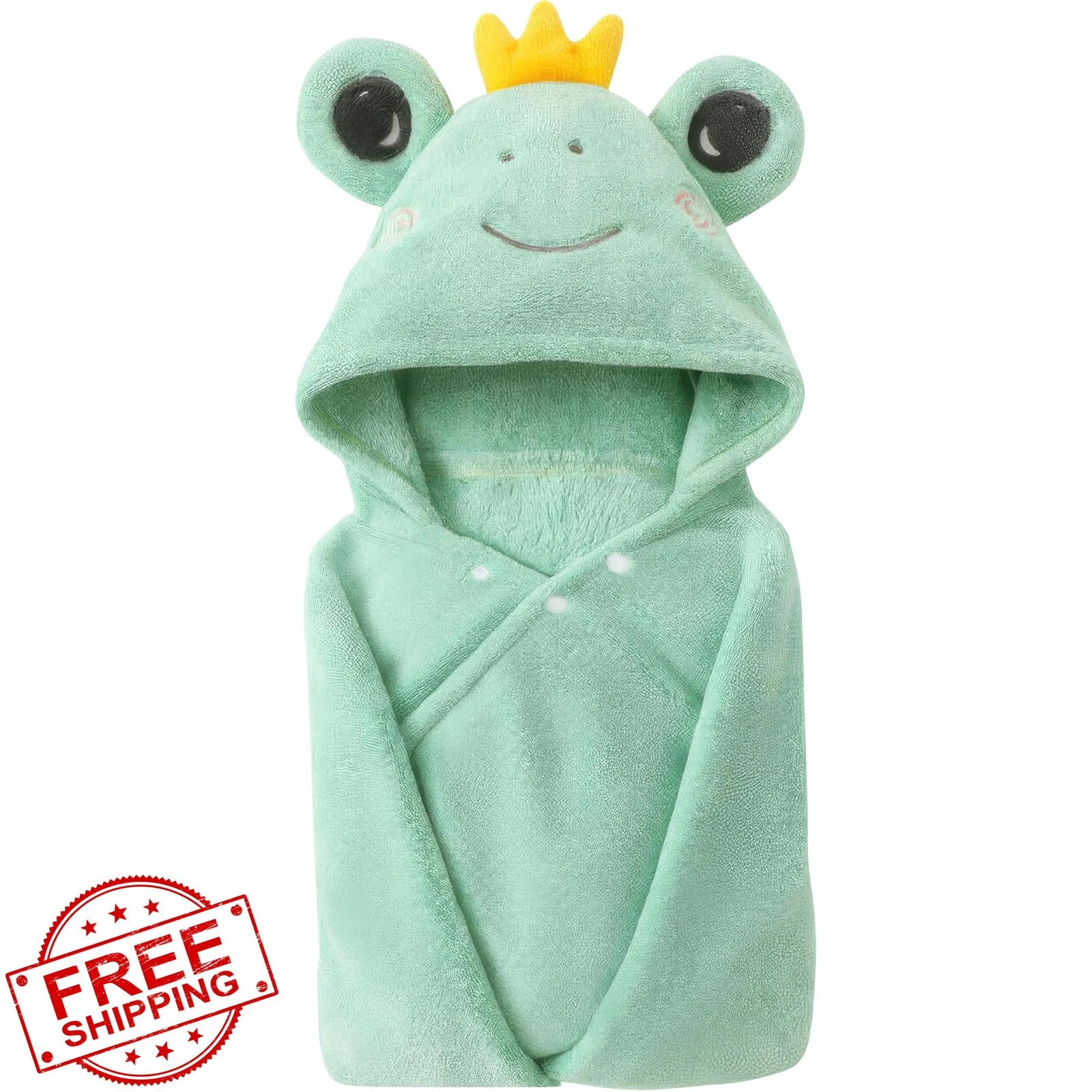 ARNUAETY Toddler Hooded Bath Towel Frog 27.5"x55"
